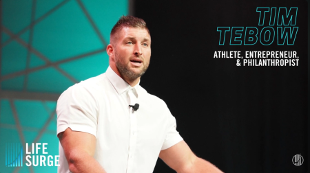 Tim Tebow at a Life Surge event.