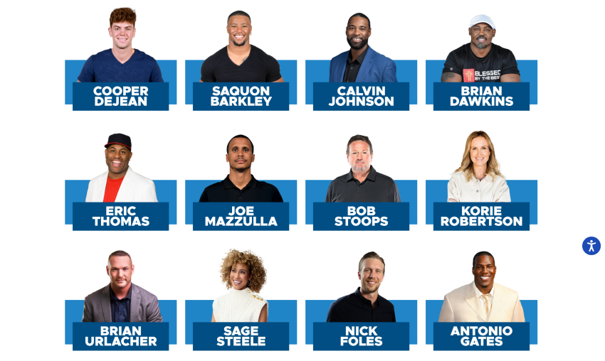 The Life Surge website showcases prominent Christian speakers.