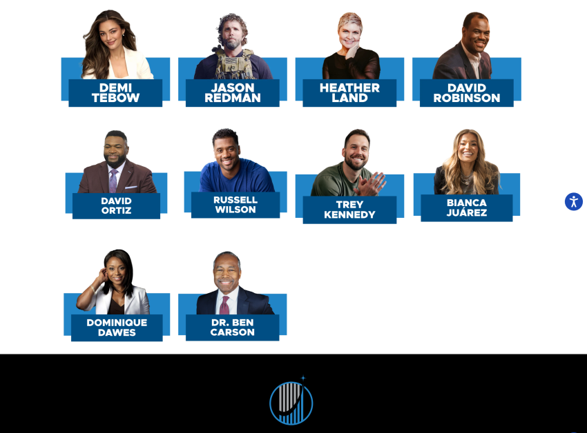 The Life Surge website showcases prominent Christian speakers.