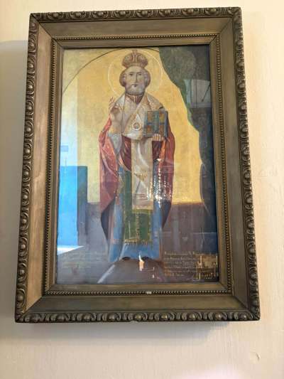 The icon of St. Nicholas was found in Aegina, Greece.