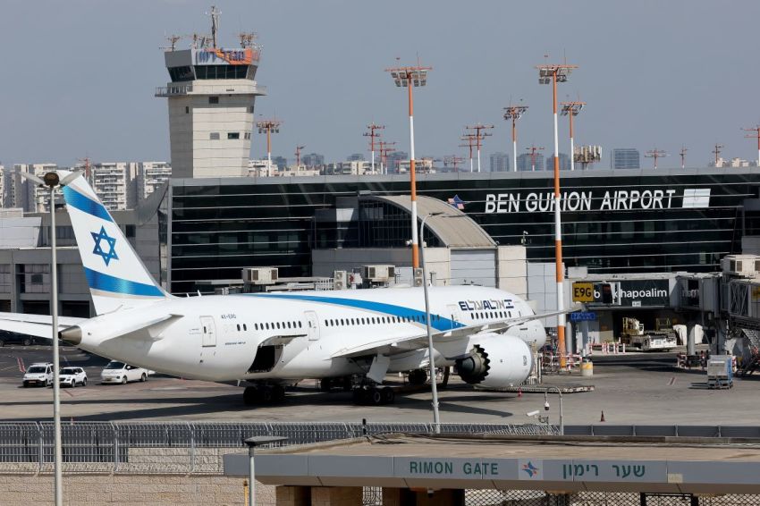 An Israeli airline El Al aircraft is parked on the tarmac at Ben-Gurion Airport near the city of Lod on October 2, 2026. Israel's flag carrier El Al said on October 2 it had canceled repatriation flights from Dubai, which it had planned to fly due to flydubai suspending service to Tel Aviv following an in-flight attack.