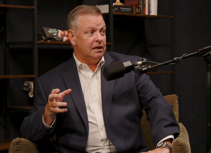 Tarrant County Judge Tim O’Hare speaks during a Sept. 29, 2026, appearance on the “Wake Up Church” podcast.