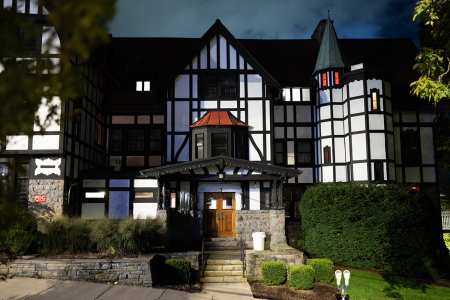 The Chi Phi fraternity house on the campus at Cornell University in Ithaca, New York, on Oct. 2, 2026. 