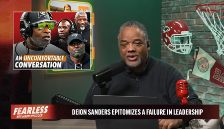 Conservative journalist and podcaster Jason Whitlock discusses Deion Sanders on the Oct. 5, 2026, episode of his podcast, "Fearless With Jason Whitlock." 
