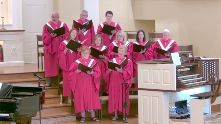 The choir of Central United Methodist Church in Fayetteville, Arkansas, sings a choral arrangement of "I Want It That Way" by the Backstreet Boys during a service on Oct. 11, 2026.