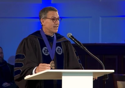 Scott Pace, president of Southeastern Baptist Theological Seminary in Wake Forest, North Carolina, speaks at his inauguration ceremony on Tuesday, Oct. 13, 2026.