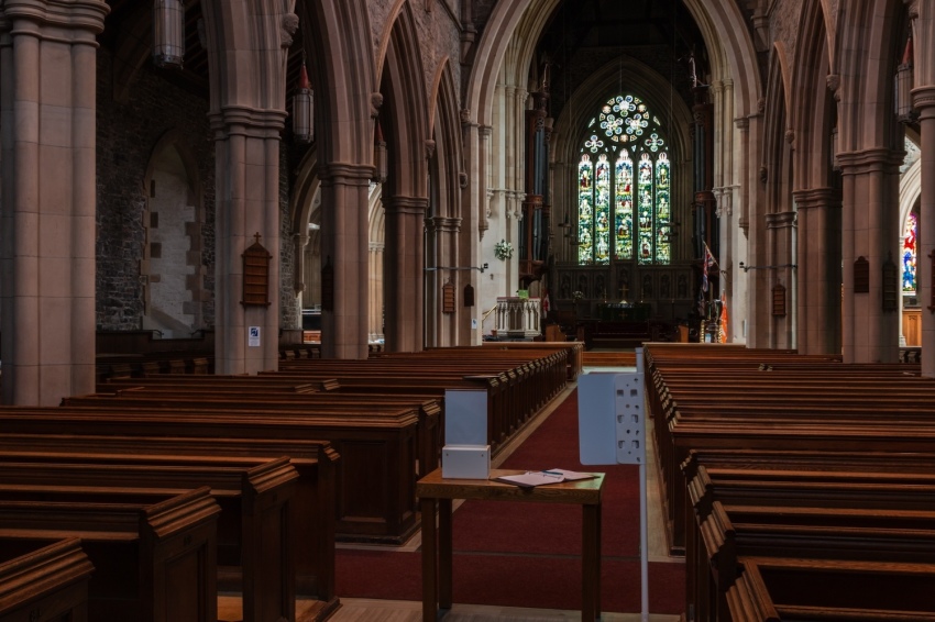 The interior of the Cathedral of St. John the Baptist (Anglican) in St. John’s, Newfoundland and Labrador. 