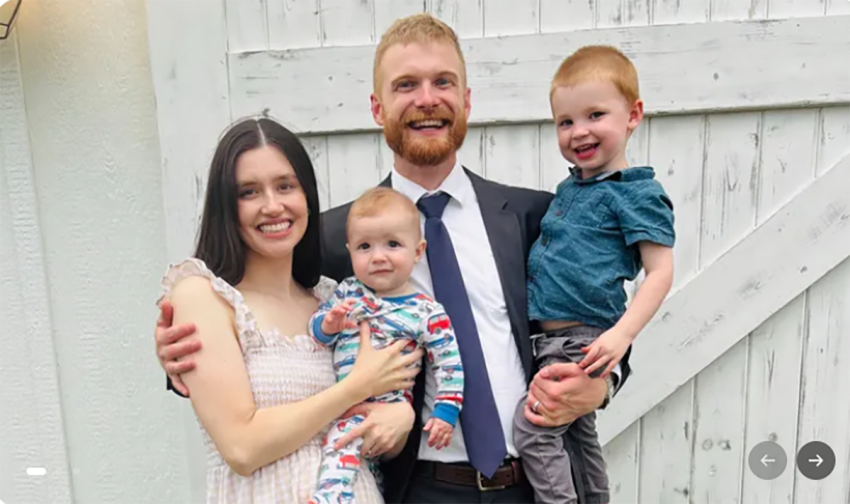 Stephen and Katie Clayton pictured with their children.