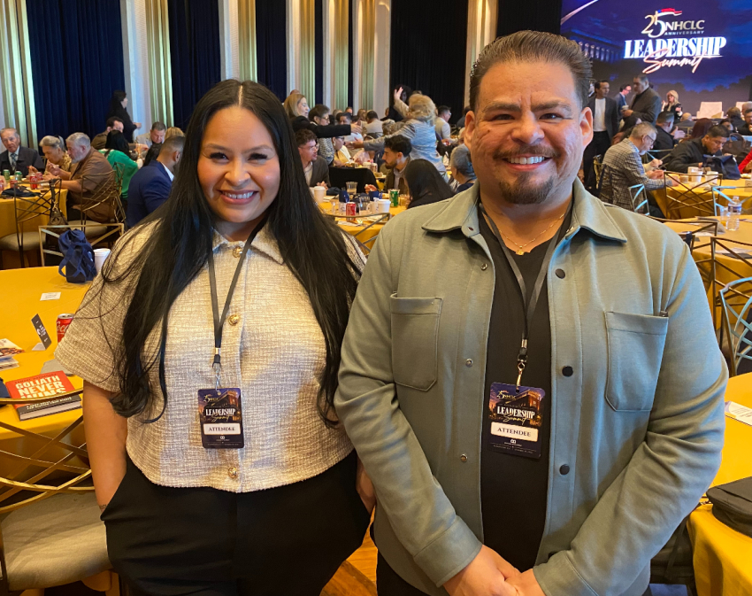 Marissa Franco, youth director at Templo El Calvario in San Angelo, Texas, and Mauricio Franco Jr., executive pastor at Templo El Calvario in San Angelo, Texas, attend the National Hispanic Christian Leadership Conference's 25th Anniversary Summit at the Museum of the Bible in Washington, D.C., Oct. 20, 2026. 