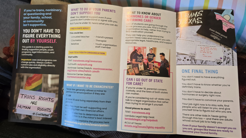 A CP-reader shared image of a mailer promoting transgenderism sent out to Texas residents last week. 