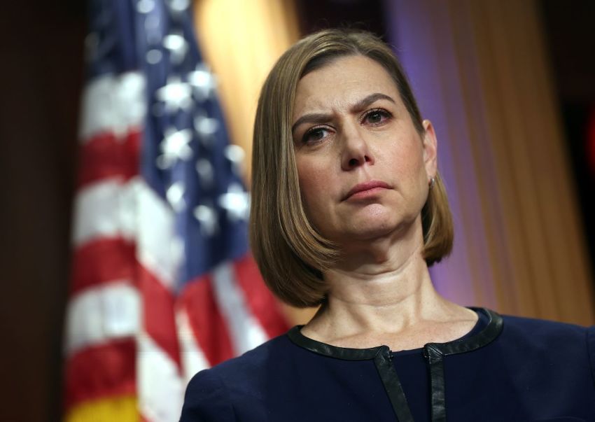 U.S. Sen. Elissa Slotkin, D-Mich., attends a press conference on China AI export controls at the U.S. Capitol on Sept. 23, 2026, in Washington, D.C.