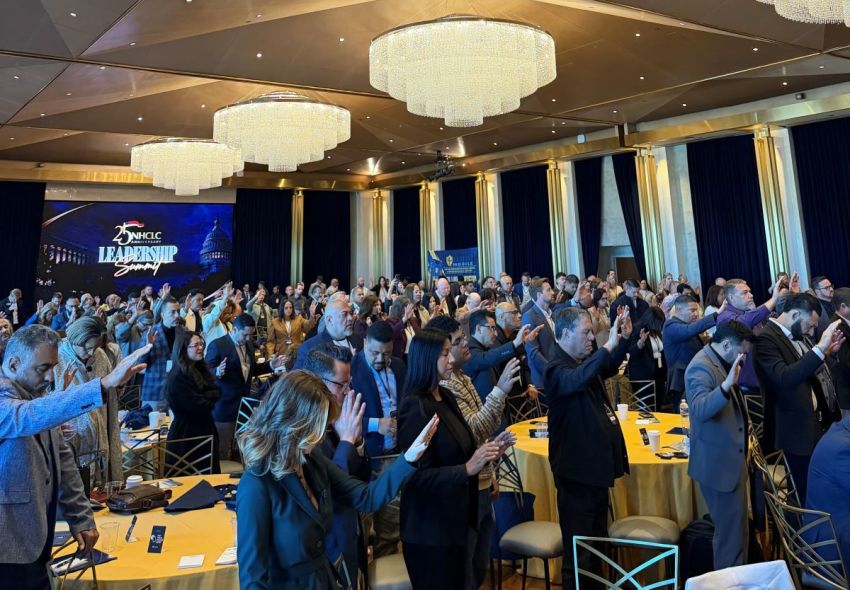 Latino Christian leaders gather at the National Hispanic Christian Leadership Conference 25th Anniversary Summit at the Museum of the Bible in Washington, D.C. on Oct. 20, 2026. 