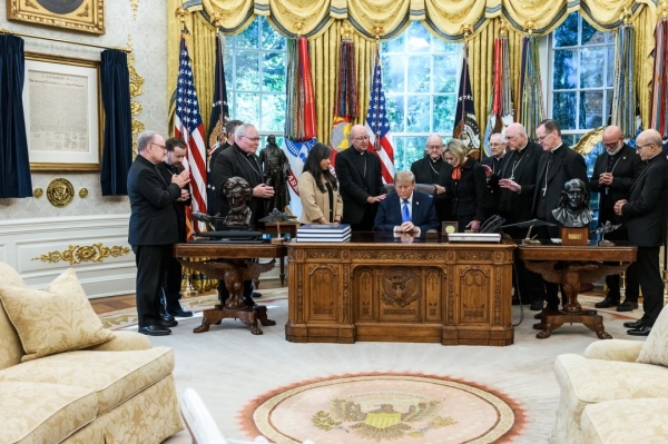 Catholic bishops apologize after prayer over Trump goes public: 'A heavy sadness'