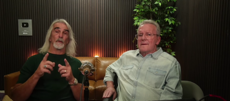 Gospel artists Guy Penrod and Mark Lowry appear on Lowry's podcast #JustWhenever, Oct. 26, 2026.