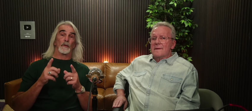 Gospel artists Guy Penrod and Mark Lowry appear on Lowry's podcast #JustWhenever, Oct. 26, 2026.