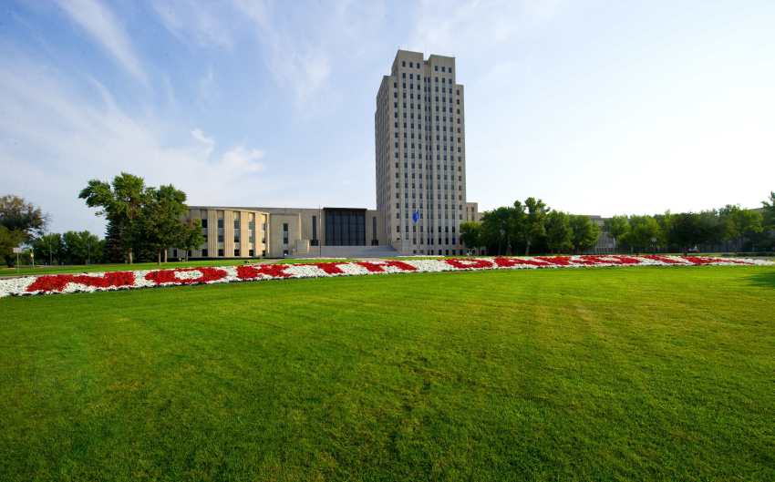 A view of the North Dakota State Capitol in Bismarck, North Dakota, taken on Aug. 18, 2013.