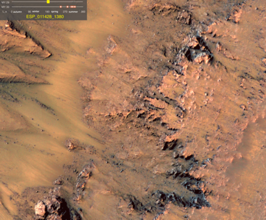 Warm-Season Flows on Slope in Newton Crater