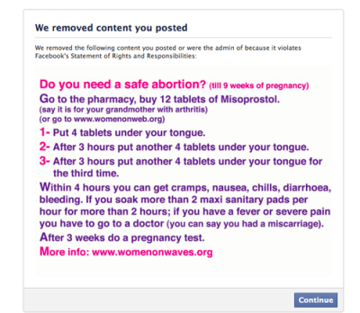 abortion instructions facebook