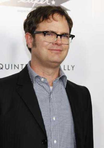 Actor Rainn Wilson smiles as he arrives for the premiere of his new film "Super" in Hollywood, California, on March 21, 2011.