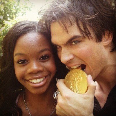 Gabby Douglas will make a cameo on Season 4 of "The Vampire Diaries."