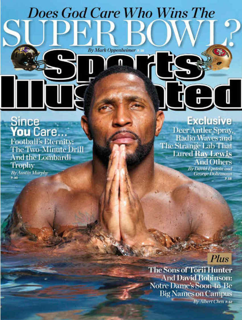 Committed Christian and Baltimore Ravens linebacker Ray Lewis features on the cover of the Jan. 29, 2013, issue of Sports Illustrated.