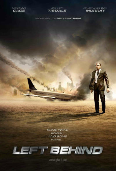 Actor Nicolas Cage is seen in the tentative movie poster for the 2014 film "Left Behind" from Stoney Lake Entertainment.