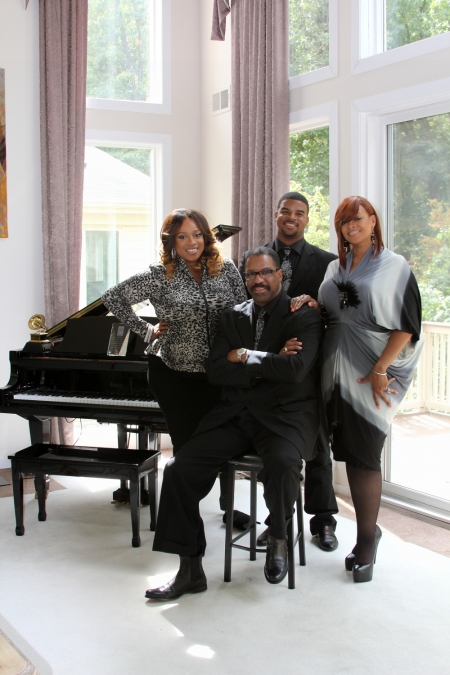 (L-R) Kierra Sheard, Bishop J Drew Sheard, J Drew Sheard II and Karen Clark Sheard of Detroit, Michigan pictured in a promotional image for former BET docu-series, "The Sheards," which aired in 2013.