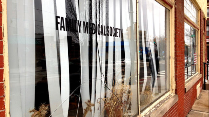 Shattered windows and dead plants sitting inside Kermit Gosnell's Women's Medical Society abortion clinic in West Philadelphia, Pennsylvania, on March 19, 2013.