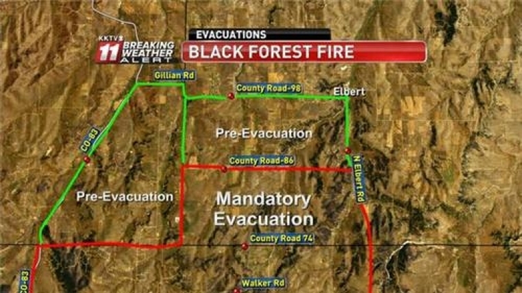 Colorado Wildfires 2013 Evacuation Map