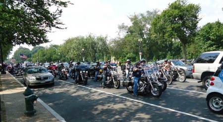 Credit : Some 2,000 bikers riding around downtown Washington, D.C. on Sept. 11, 2013, for the event "Two Million Bikers to D.C." to honor the victims of the Sept. 11, 2001 attacks and to show support for Constitutional liberties.
