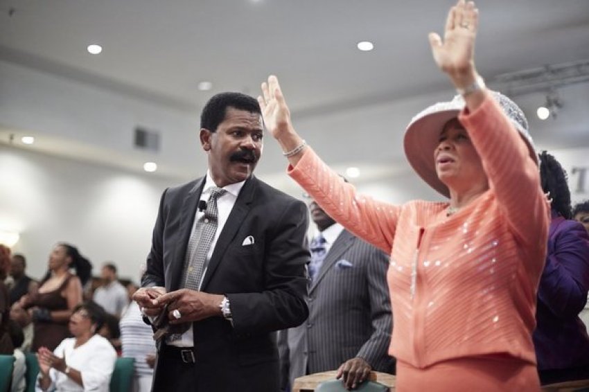 Bishop Ron Gibson and Lady LaVette Gibson in "Preachers of L.A." on the Oxygen network.