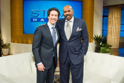 Joel Osteen visits the "Steve Harvey" show.