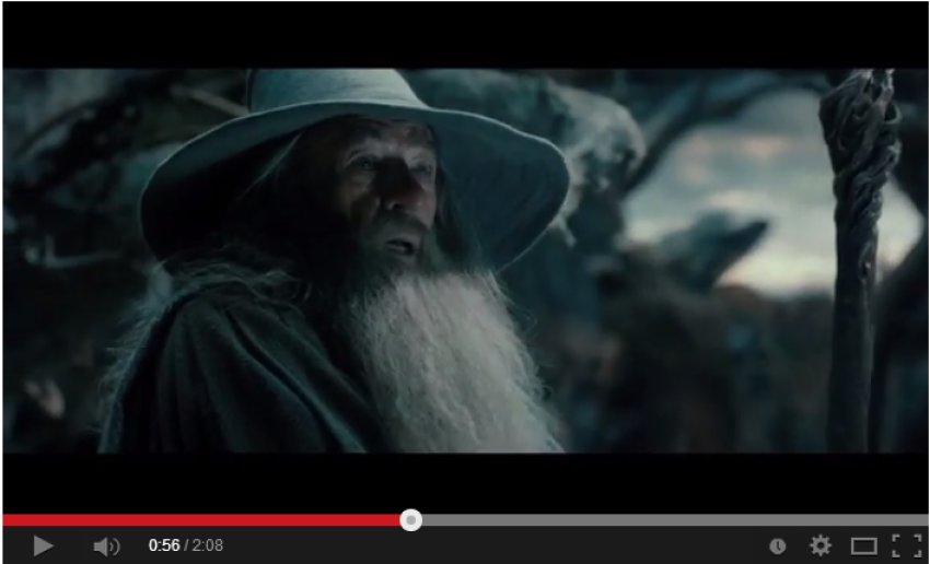The wizard Gandalf prepares to face the demonic Necromancer, declaring