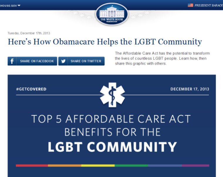 LGBT Obamacare infographic