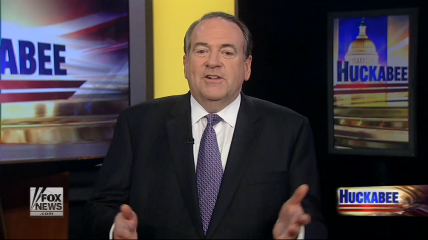 Screencapture of Mike Huckabee hosting Fox News' 