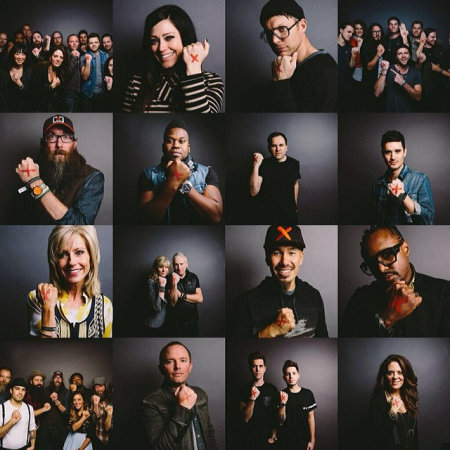 Supporters of the human trafficking awareness "End It" campaign sport a red X on their hands on Feb. 27, 2014, otherwise known as "Shine a Light on Slavery Day."