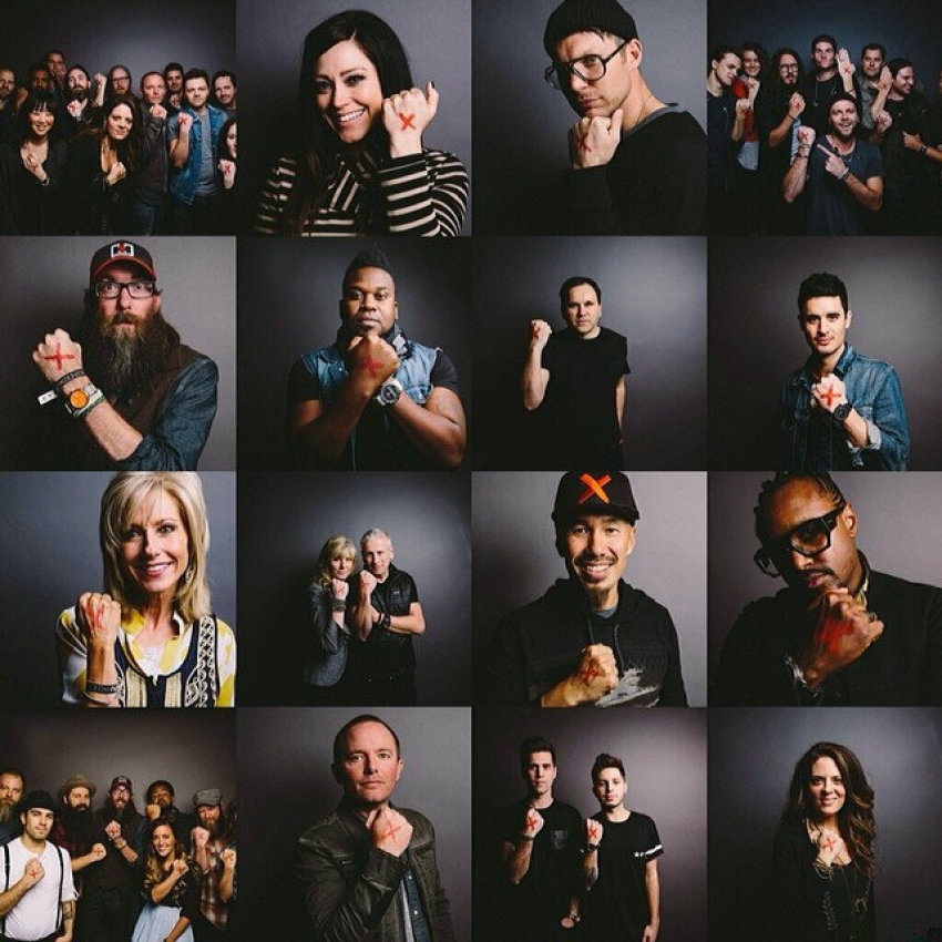 Supporters of the human trafficking awareness "End It" campaign sport a red X on their hands on Feb. 27, 2014, otherwise known as "Shine a Light on Slavery Day."