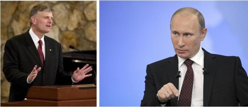 In a Feb. 28, 2014, editorial, Franklin Graham, the president and CEO of the Billy Graham Evangelistic Association, wrote that while Russian President Vladimir Putin might be 