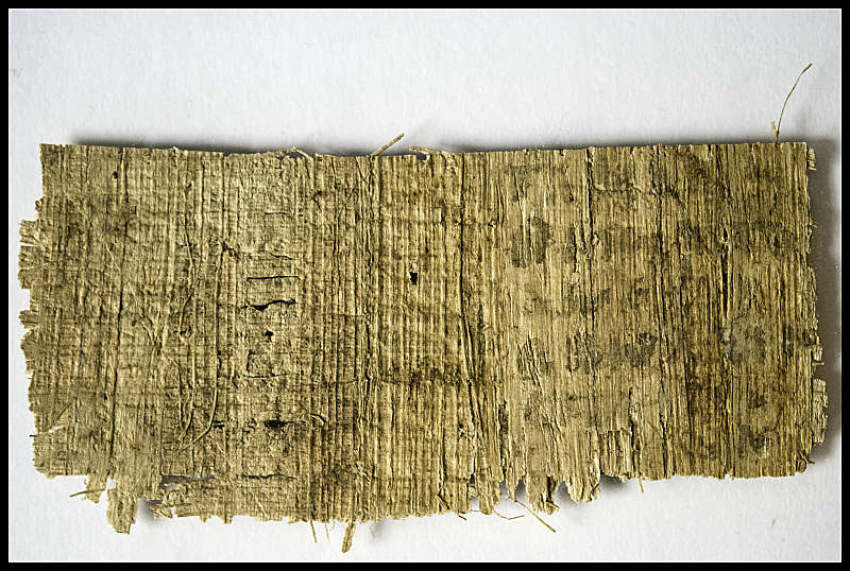 This image shows the back of the papyrus known as 