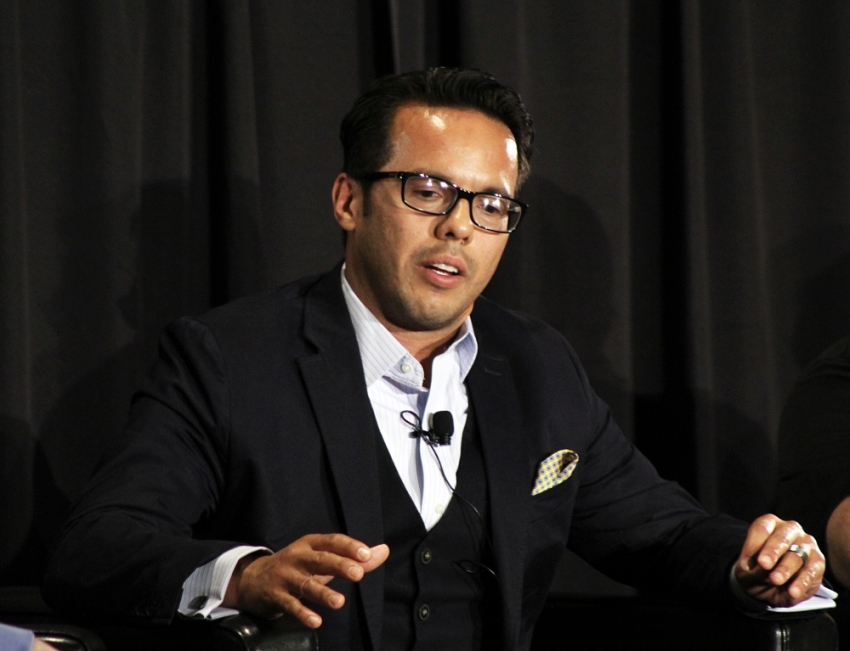 Rev. Samuel Rodriguez on the Ethics & Religious Liberty Commission panel on "Hobby Lobby and the Future of Religious Liberty," at the Southern Baptist Convention, Baltimore, Maryland, June 9, 2014.