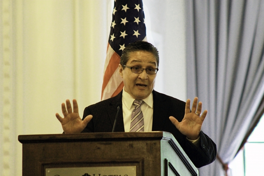 John Mendez, Director fo Faith Intiatives for The LIBRE Initiative, speaking on a panel,