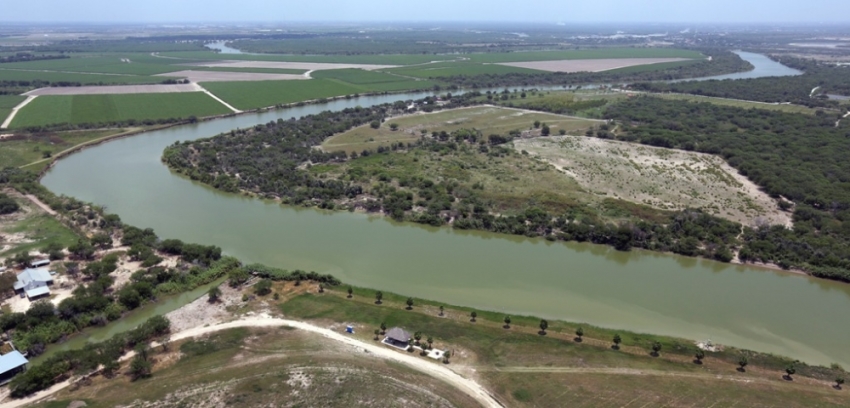 The bend in the Rio Grande is seen from a Texas Department of Public Safety (DPS) helicopter on patrol in Mission, Texas, July 24, 2014. The DPS is fighting an uphill battle in the war against smuggling on the Rio Grande river at the U.S.-Mexico border in southern Texas.