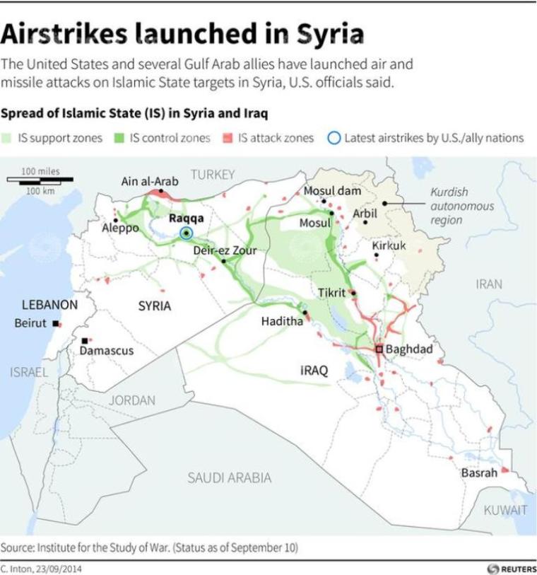 Airstrikes launched in Syria