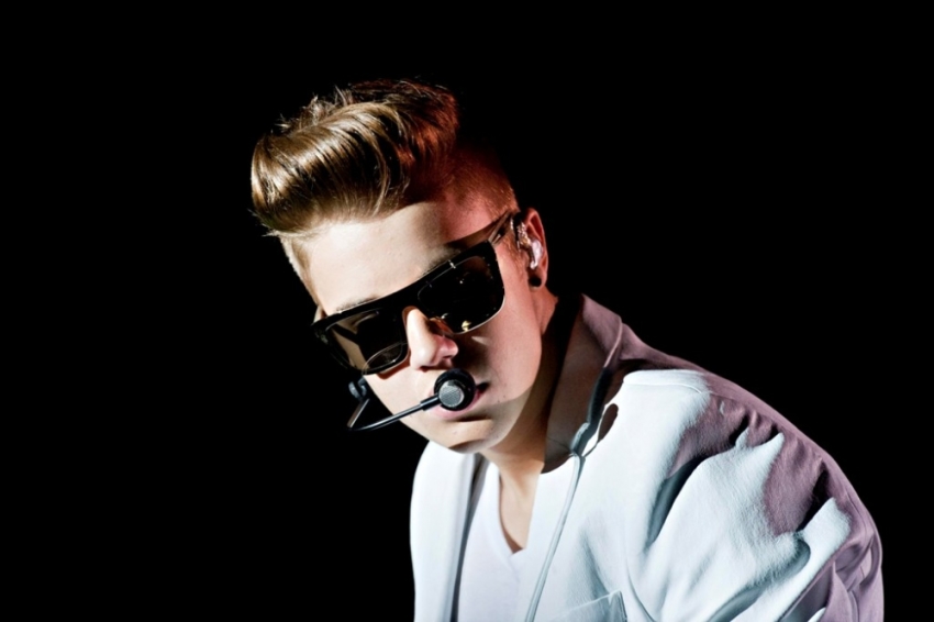 Canadian singer Justin Bieber performs on stage during the "I Believe Tour" in Helsinki, Finland, April 26, 2013.