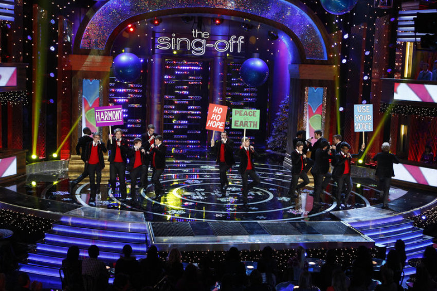 The NBC show "The Sing Off" features singers competing for ,000.