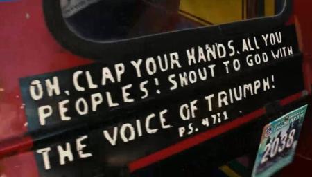 Psalm 47:1 As Painted on The Back of a three-wheeled motor taxi in the Filipino city of Tagbilaran.