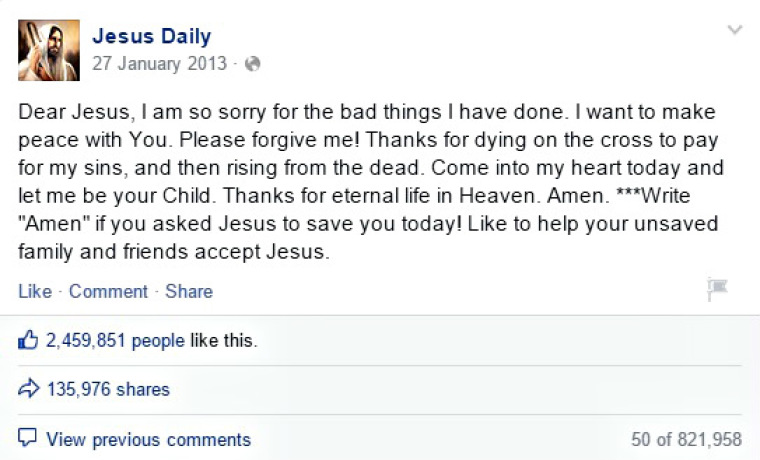 Jesus Daily Facebook page