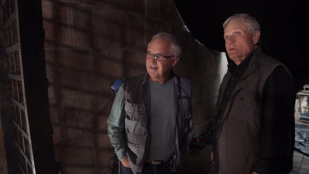 "Four Blood Moons" producer Rick Eldridge and director Kieth Merrill. Eldridge and Merrill also share screenwriting credits for the docu-drama.