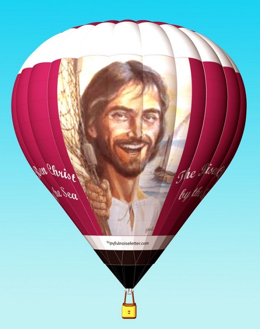 An illustration of the "RISEN!" hot air balloon, expected to make its maiden voyage during the 2015 Easter season.