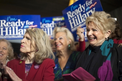 Supporters take part in the